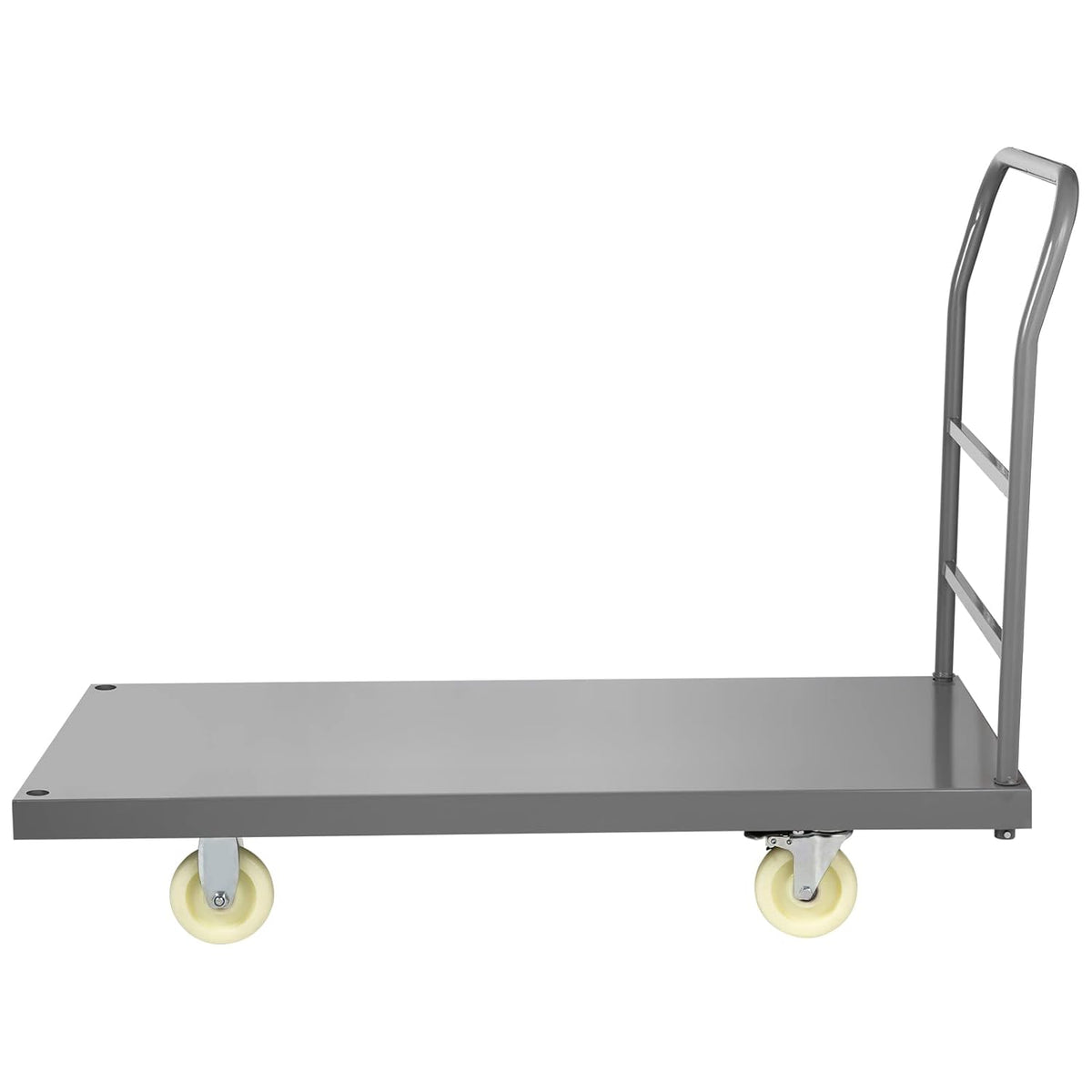 VEVOR Plateau Truck, 905kg Load Hand Truck, Transport Trolley with 125mm Castors, Load Surface 120x6cm Platform Cart, Foldable Industrial Trolley, Non-slip Coating Storage Trolley for Luggage Moving