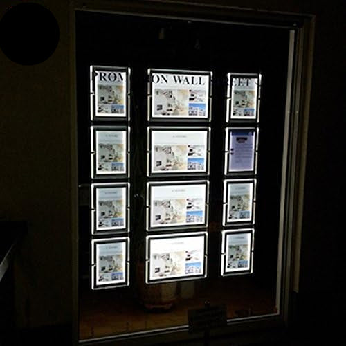 A4 (liggend formaat) kristal LED-achtergrondverlichting om op te hangen venster bord houder voor een kolom (4 stuks)
