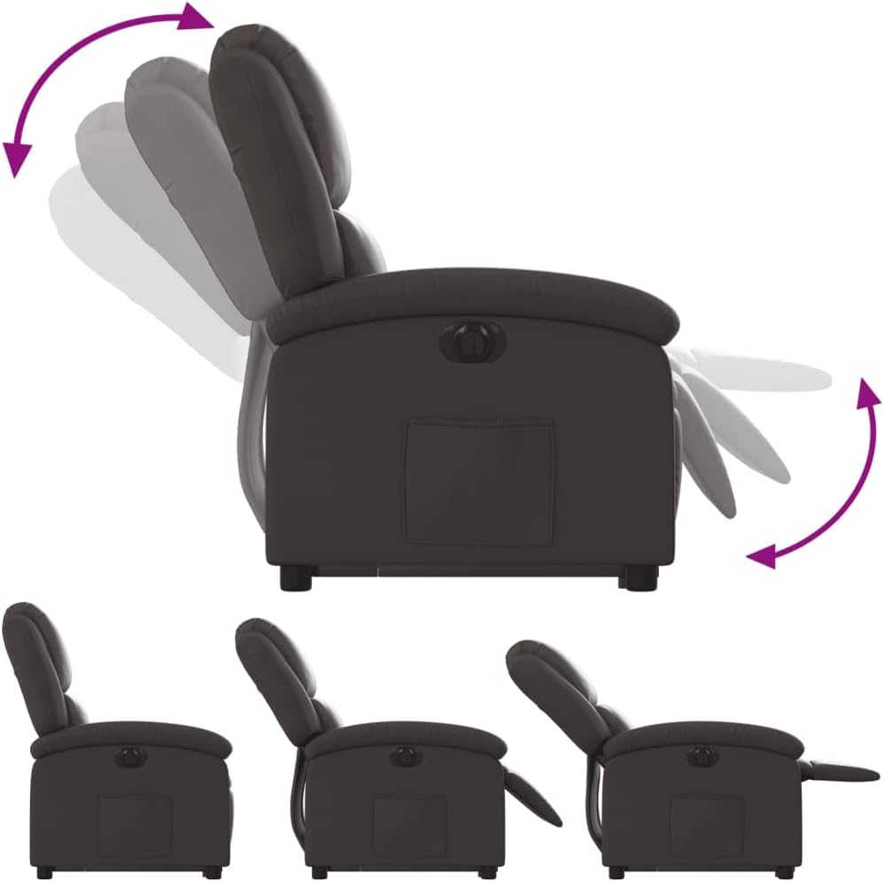 Elektrische Relaxfauteuil – Relaxstoel – Opsta-Fauteuil – TV-Stoel – Elektrische Relaxstoel – Opsta-Hulp Met Elektrische Verstelling – Echt Koeienleer Donkerbruin