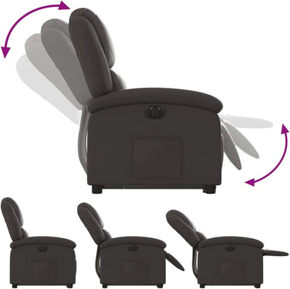 Elektrische Relaxfauteuil – Relaxstoel – Opsta-Fauteuil – TV-Stoel – Elektrische Relaxstoel – Opsta-Hulp Met Elektrische Verstelling – Echt Koeienleer Donkerbruin