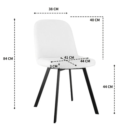 Teddy Plush Dining Chairs, Set Of 2, Softly Upholstered for All Season Comfort, with Sturdy Metal Frame