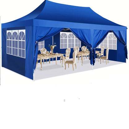 Partytent – Paviljoen – Feesttent – Tuintent – Overkapping – Pop-Up – 3,05x6,1 m – Met 6 Afneembare Zijwanden – Verstelbare Hoogte