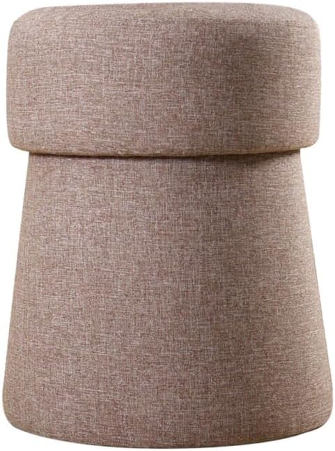 Stijlvolle poef, koffiekleur, 50 x 40 cm, 50% katoen en 50% linnen, 6 cm orthopedische spons, pvc-gecoate verborgen legs, perfect voor Boheemse en Scandinavische decoratie