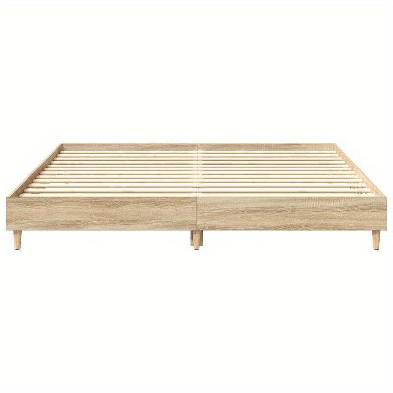 Bedframe – Houten Bed – Tweepersoonsbed – Koninklijk Bed – Eenpersoonsbed – Sonoma Eiken – 160x200 cm – Stevig en Duurzaam