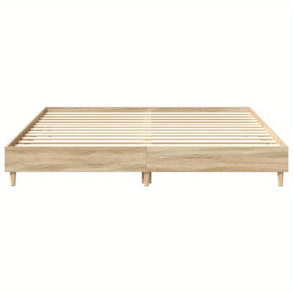 Bedframe – Houten Bed – Tweepersoonsbed – Koninklijk Bed – Eenpersoonsbed – Sonoma Eiken – 160x200 cm – Stevig en Duurzaam