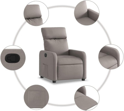 vidaXL Armchair adjustable fabric taupe