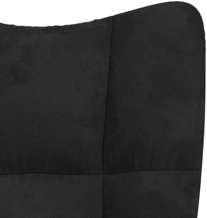 Relaxstoel Zwart Fluweel – Relaxstoel Met Armleuningen – Loungestoel – Televisiestoel – Oorfauteuil – 360 Graden Draaibaar – Verstelbare Zithoogte