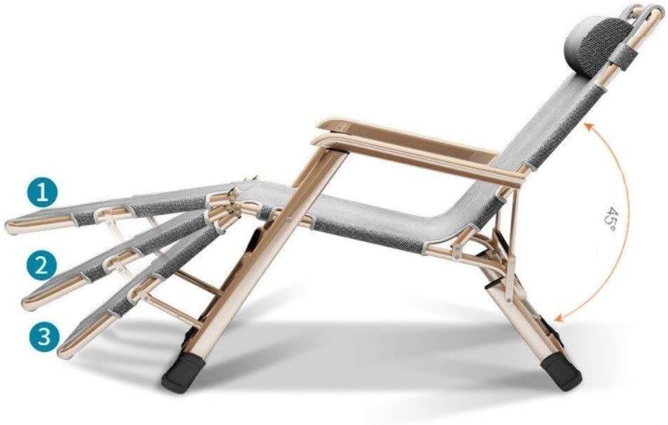 Bureaustoel – Tuinstoel – Fauteuil – Patio Lounger – Zero Gravity Relaxstoel – Opvouwbaar – Verstelbare Ligpositie – Roestbestendig Stalen Frame