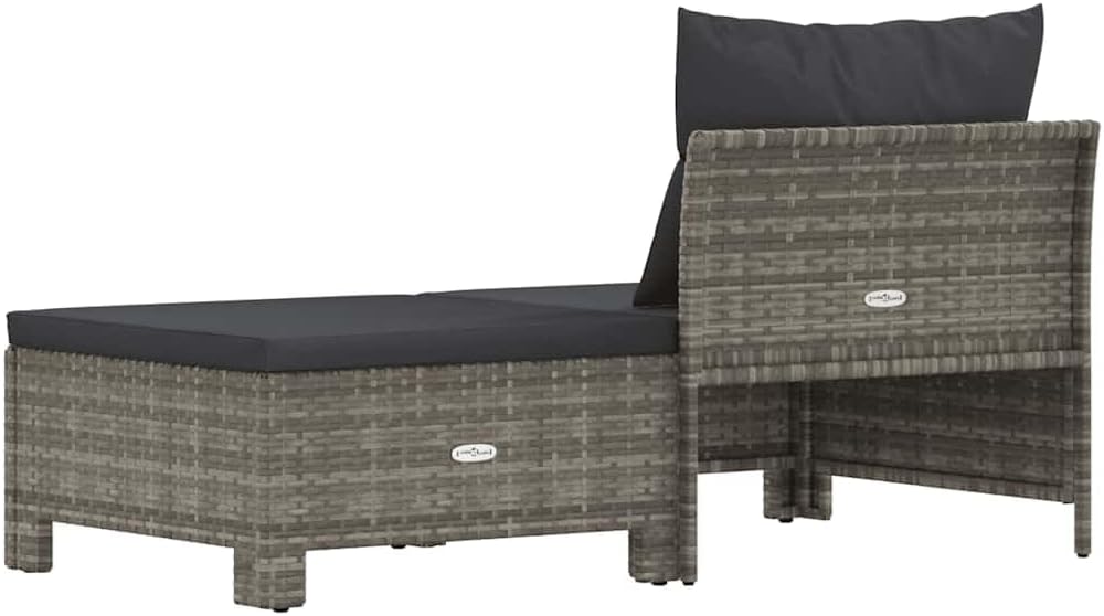 vidaXL 2-Piece Lounge Set with Cushions Poly Rattan Grey, Lounge Set Garden, Lounge Set Outdoor, Lounge Set, Lounge Sofa Garden, Garden Set Lounge, Garden Set - QUORE
