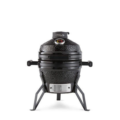 Premium Kamado BBQ 13 inch Ø 33 cm - Charcoal Barbecue - Grilling, Smoking, Baking, Steaming - Cooker - Egg Barbecue Black - QUORE