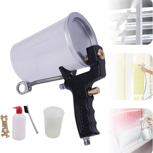 Gelcoat Spuitpistool – Luchtspuitpistool – Handheld Spuitpistool – Gelcoat Spraygun – Doe-het-zelf Spuitpistool – Variabele Trigger – 3 mm Messing Mondstuk – 2 x 1000 ml Kunststof Kruik