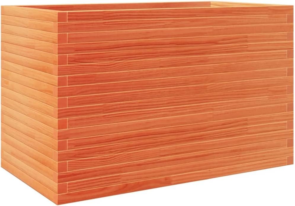 Flower Box Wax Brown 110 x 60 x 68.5 cm Solid Pine Wood Flower Box on Legs, Pot with Trine Grate, Planter, Patio - QUORE