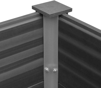 Planter WPC Planter Garden Outdoor Flower Box Raised Flower Bed Bottom Open Grey 150 x 50 x 54 cm (L x W x H) Wall Thickness 30mm - QUORE