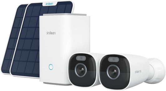 4K Beveiligingscamera Set – Draadloze Bewakingscamera – Batterij Camera – Outdoor Camera – Veiligheidscamera – Kleurennachtzicht – Zonnepaneel Met Home Hub