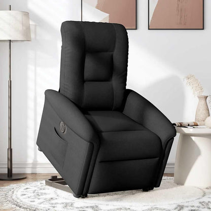 Recliner Chair with Stand Up Aid Electric Black Fabric TV Chair with Reclining Function Single Reclining Chair Relax Chair for Living Room Bedroom Electric Tilt System mA9