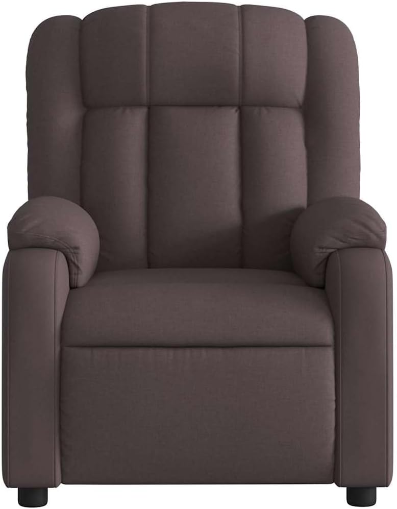 Elektrische Massagestoel, Fauteuil, Verstelbare Rugleuning, Voetsteun, Tv-Stoel, Relaxstoel met Ligfunctie, Ligstoel, Gestoffeerde Stoel, Fauteuil (lichtgrijs) (Donkerbruin #27)