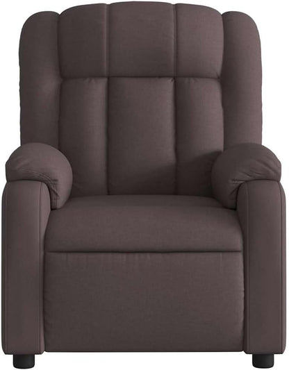 Elektrische Massagestoel, Fauteuil, Verstelbare Rugleuning, Voetsteun, Tv-Stoel, Relaxstoel met Ligfunctie, Ligstoel, Gestoffeerde Stoel, Fauteuil (lichtgrijs) (Donkerbruin #27)