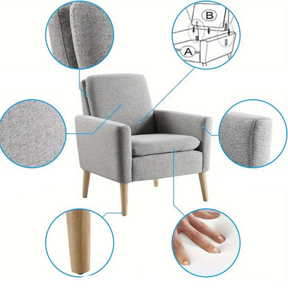 Fauteuil – Accentstoel – Relaxstoel – Zithoekstoel – Loungefauteuil – Ergonomisch Design – Massief Houten Frame