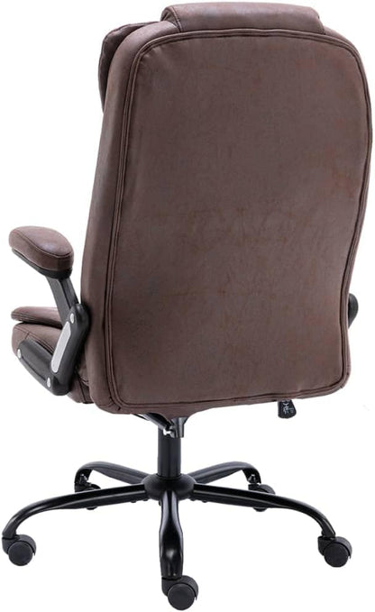 Ergonomische Bureaustoel – Kantoorstoel – Werkstoel – Draaistoel – Bureaustoel Kunstleer – Hoge Rugleuning – In Hoogte Verstelbaar – Nylon Wielen – Maximaal Comfort