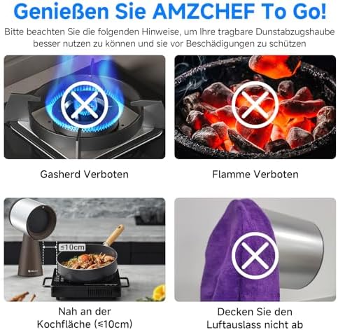 Draagbare afzuigkap – Tafelafzuigkap – Keukenafzuigkap – Dampkap – Keukenventilator – Bruin – 3 snelheden – 120 m³/h zuigvermogen