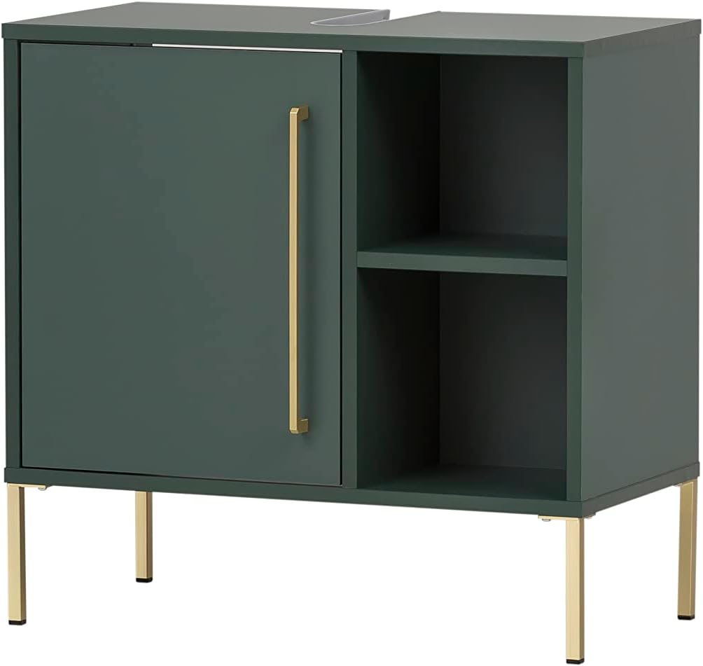 Schildmeyer Kent Wastafelonderkast 151133, bosgroen/goud, 65,3 x 33,1 x 63,3 cm