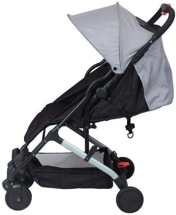 Bambisol YUKO² Compacte wandelwagen, vanaf de geboorte – 22 kg, 1 hand opvouwbaar, verstelbare beensteun, tas, zwart/grijs