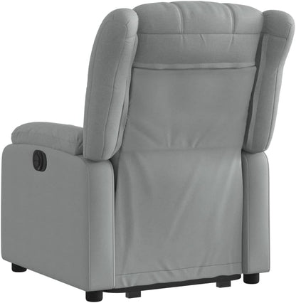 Relaxstoel met opstahulp – Elektrische relaxstoel – Tv-stoel – Ligstoel – Enkel ligstoel – Elektrische ligfunctie tot 135° – Lichtgrijze stof bekleding