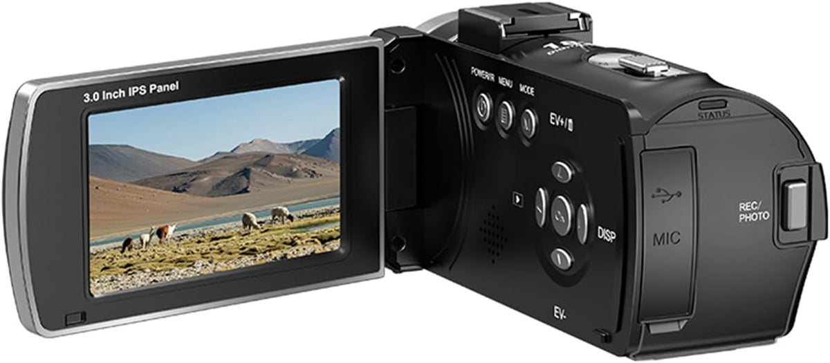 ORDRO Z36 4K/30fps camcorder, 64MP vlogging camera met 18x digitale zoom, led-fill light, 3,0 inch scherm, IR nachtzicht, vlogging camera voor YouTube