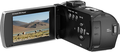 ORDRO Z36 4K/30fps camcorder, 64MP vlogging camera met 18x digitale zoom, led-fill light, 3,0 inch scherm, IR nachtzicht, vlogging camera voor YouTube