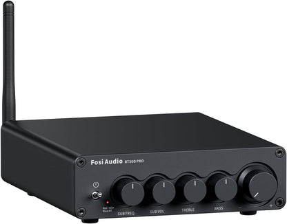 Fosi Audio BT30D Pro TPA3255 Hi-Fi Bluetooth 5.0 Stereo Audio Receiver Versterker 2.1 Kanaal Mini Klasse D Geïntegreerde Versterker 165Wx2+350W voor Home Desktop Boekenplank Luidsprekers/Subwoofers