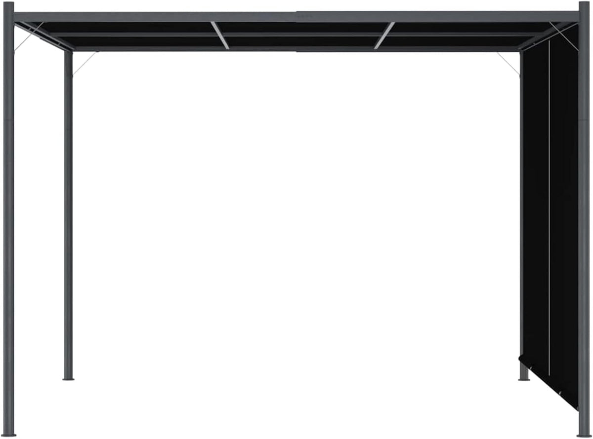 Garden Pergola with Retractable Roof 3x3m Anthracite, Garden Pergola, Pergola Garden Plant, Outdoor Pergola - QUORE