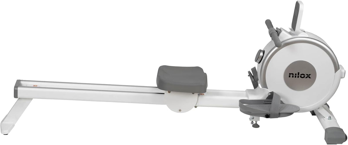 Nilox Rowing Machine XR1, inklapbaar roeitoestel voor thuis met 3 kg zwaar magnetisch vliegwiel, weerstand in 16 standen, tablethouder, stil en compact