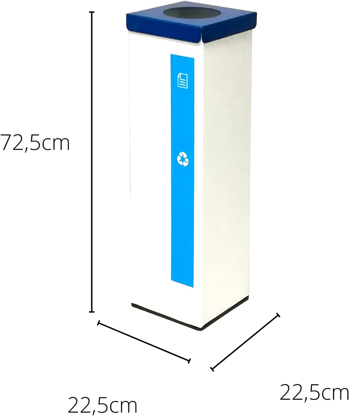 OFITURIA® Selectieve recycling afvalemmer van metaal, capaciteit 34 l, wit, afneembaar deksel