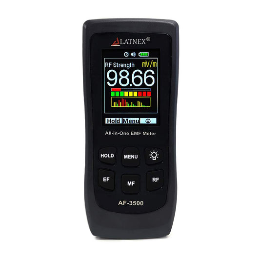 LATNEX AF-3500 EMF-meetinstrument en -lezer met kalibratiecertificaat, meet RF en magnetrons, 3-assige Gaussische magneetvelden en elektrische velden ELF