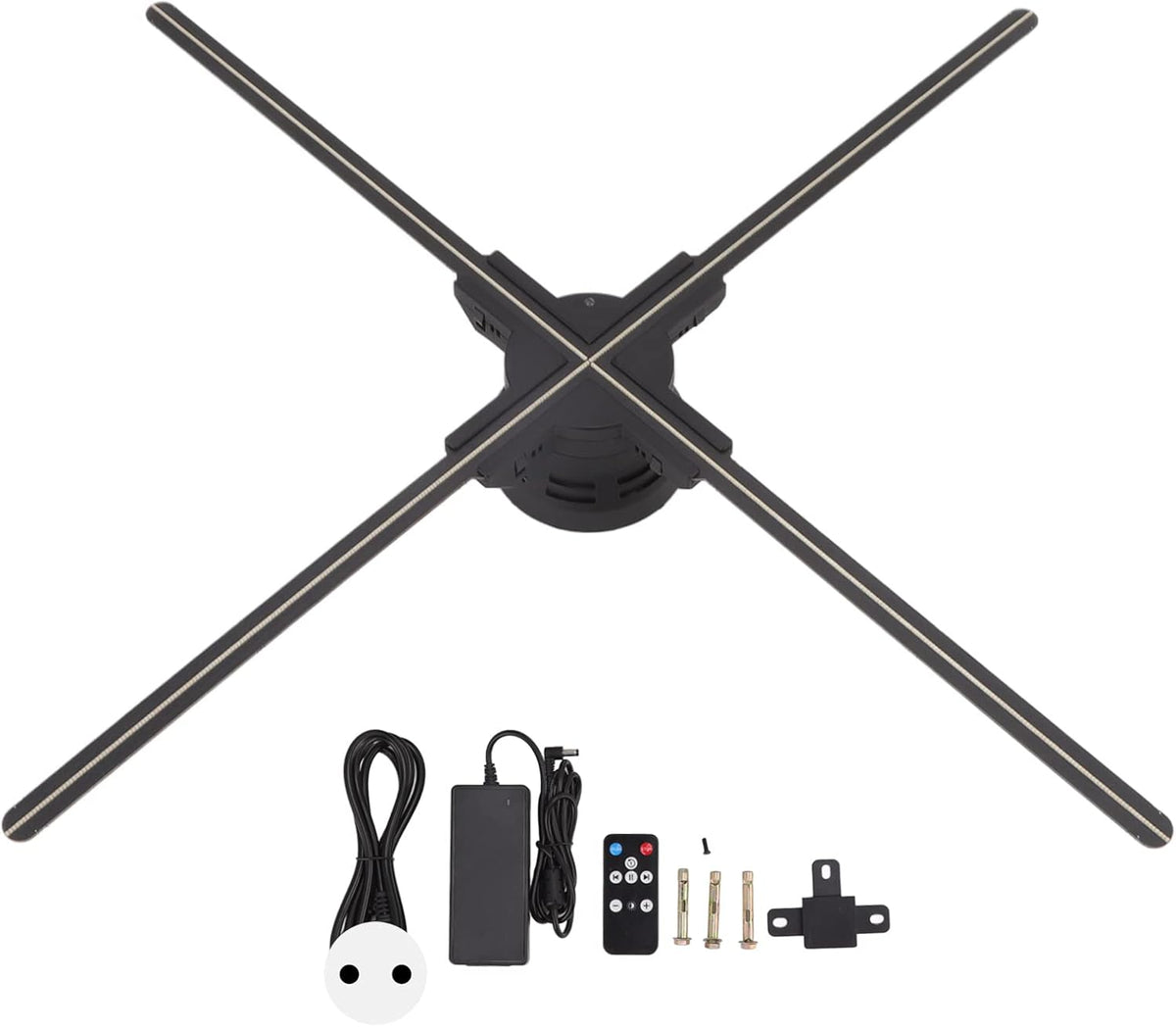 Holografisch 3D-display met resolutie van 1600 x 832, 832 leds, wifi, stereo, met audio, voor Kerstmis, Halloween, party, woondecoratie, 70 cm, EU-stekker