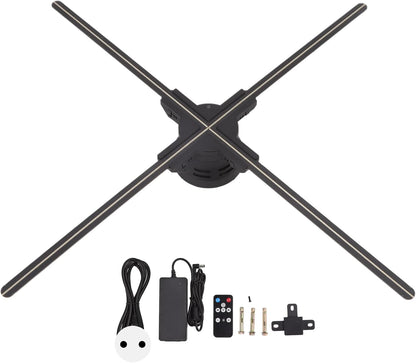 Holografisch 3D-display met resolutie van 1600 x 832, 832 leds, wifi, stereo, met audio, voor Kerstmis, Halloween, party, woondecoratie, 70 cm, EU-stekker