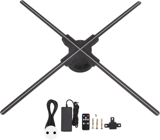 Holografisch 3D-display met resolutie van 1600 x 832, 832 leds, wifi, stereo, met audio, voor Kerstmis, Halloween, party, woondecoratie, 70 cm, EU-stekker