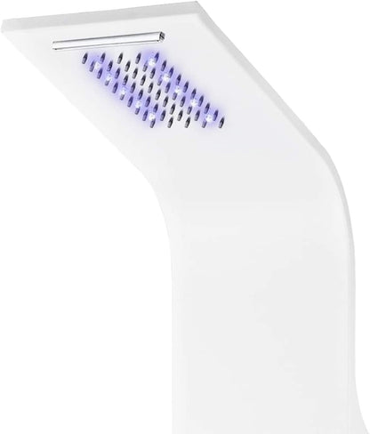 Douchepaneel – Douchekolom – Regendouche – Massagejets – Handdouche – Aluminium – 130 cm Hoog – LED Verlichting