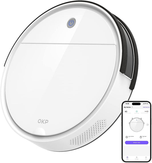 Robotstofzuiger – Dweilrobot – Stofzuiger Robot – Dweilmachine – Automatische Stofzuiger – WiFi & App Besturing – 120 Min Batterijduur – Efficiënt Filtersysteem