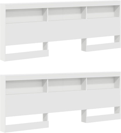 Gecheer Storage Headboard with Memory Headboard White 200cm Wood Material Headboard for Box Spring Bed Bedroom Hotel Design - QUORE