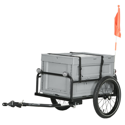 Fietskar – Fietstrolley – Fietsaanhanger – Bolderkar – Opbergtrolley – Inklapbaar Frame – 65L Afneembare Opbergbox