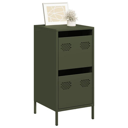 Modern Olive Green Metal Sideboard Cabinet with 3 Drawers & 2 Shelves - Contemporary Design, Cold-Rolled Steel, Removable Top Shelf, 35x39x73.5cm, Perfect for Living Room or Bedroom, Sideboard Cabinet, Bedroom Storage, Minima