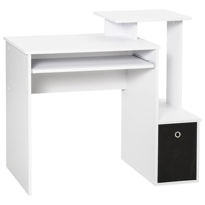 Bureau – Computertafel – Werkplekmeubel – Thuiswerkbureau – Laptoptafel – Compact formaat 100x40 cm – Melamine afwerking wit