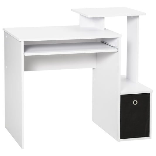 Bureau – Computertafel – Werkplekmeubel – Thuiswerkbureau – Laptoptafel – Compact formaat 100x40 cm – Melamine afwerking wit
