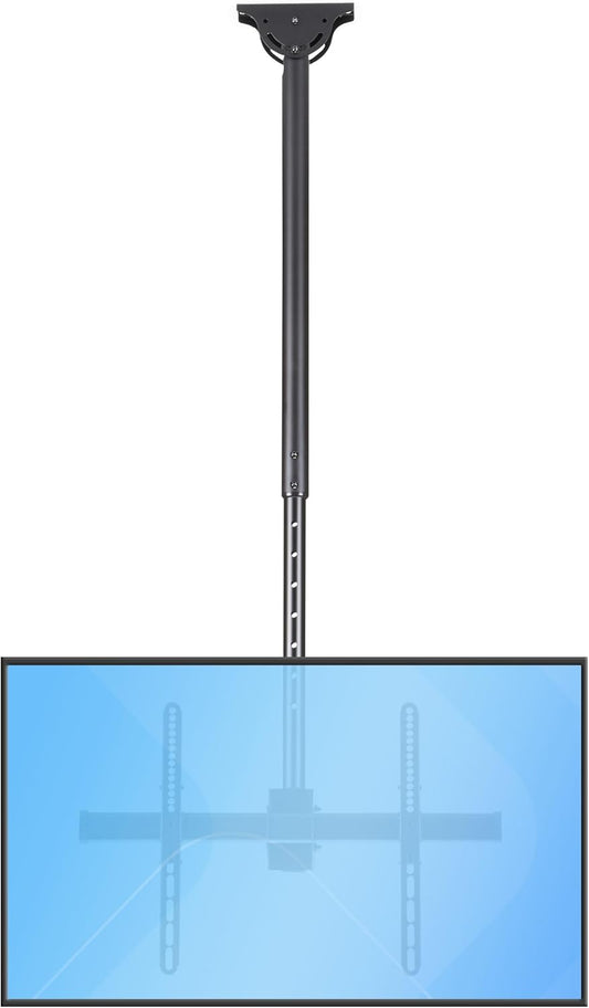 StarTech.com Verstelbare VESA plafondmontage voor schermen van 94 tot 190 cm (37 tot 75 inch), korte mast, zwart
