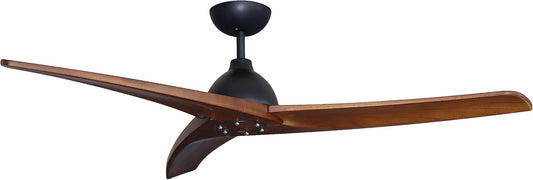 Pepeo Lypsi plafondventilator met afstandsbediening | Zeer stille plafondventilator met achteruitloop en timerfunctie. Ventilator diameter 142 cm. Kleur: zwart/donker hout