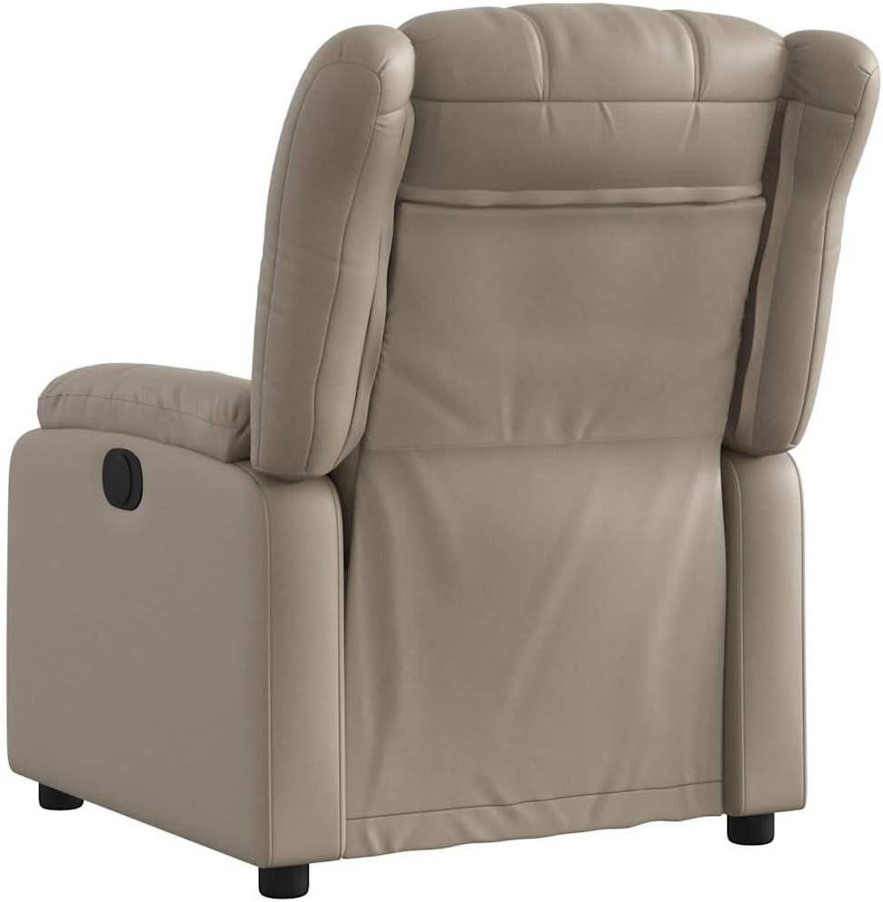 Handmatige Relaxstoel – Ligstoel – Tv-Stoel – Fauteuil – Zithoudingstoel – Verstelbare Rugleuning 135 Graden – Kunstleren Bekleding Met Zijvak – Houten Metalen Frame