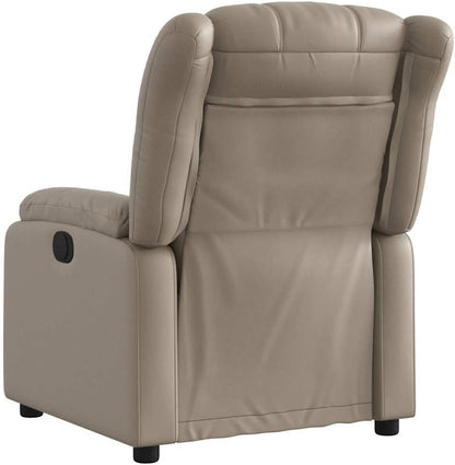 Handmatige Relaxstoel – Ligstoel – Tv-Stoel – Fauteuil – Zithoudingstoel – Verstelbare Rugleuning 135 Graden – Kunstleren Bekleding Met Zijvak – Houten Metalen Frame