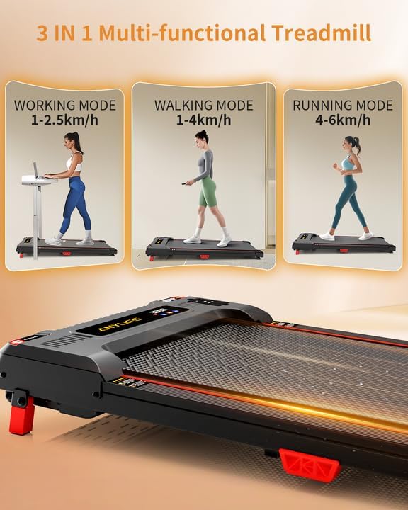 Anylife treadmill, desk walking pad, ramp runner, compact Treadmill, running machine, silent running mat, LED display, treadmill for home 150kg - QUORE