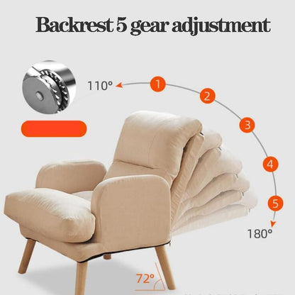Relaxfauteuil – Relaxstoel – Leunstoel – Fauteuil – Zitstoel – Verstelbare Rugleuning – Hoogwaardige Velvet Bekleding – Inclusief Voetenbank – Stevig Stalen Frame – Wit
